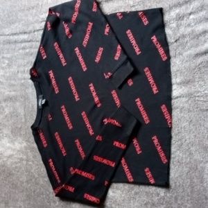 Forever 21 black thermal "promises" top